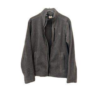 Timberland Full Zip Adult Mens Medium Gray Outdoors Fleece Zip Pockets Hiking